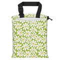 Car Trash Bag Large Hanging Can for Back of Seat, Cute Waterproof Car Garbage Bag for Vehicle, Travelling, Outdoor Cute Green White Flower