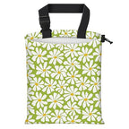 Car Trash Bag Large Hanging Can for Back of Seat, Cute Waterproof Car Garbage Bag for Vehicle, Travelling, Outdoor Cute Green White Flower