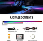 Dreamcolor Acrylic Interior Car Lights, WEBUPAR Car Accessories 2 in 1 Car LED Strip Lights with APP Control and 213 Modes, Car Center Console Fiber Optic Lights, RGB Neon Light Kits