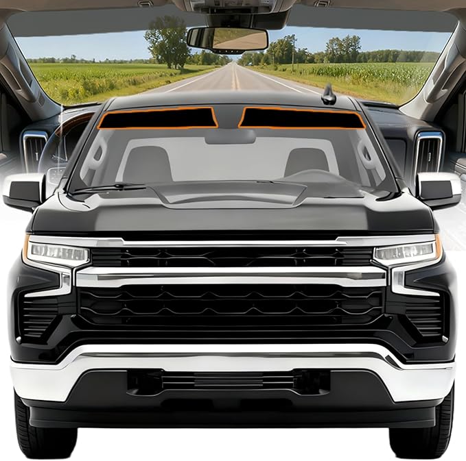 AUTOTEK Windshield Tint Strip for 2019-2026 Chevy Silverado 1500 Crew/Extended/Regular Cab | 2-Ply Car Sun Strip Tint with UV Protection & Anti-Glare, DIY Friendly Window Tint Film for Truck