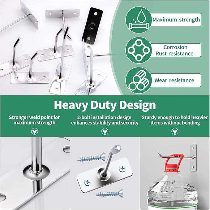 40 Pcs 4"/10CM Stainless Steel Wall Mounted Hooks with Protective Caps and Screws, Coat Bag Hat Utility Hook, Garage Tools St