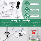 40 Pcs 4"/10CM Stainless Steel Wall Mounted Hooks with Protective Caps and Screws, Coat Bag Hat Utility Hook, Garage Tools St
