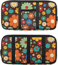 Car Sun Visor Storage Bag,Hippie Flower Design Car Accessories with Zipper Visor Storage Pouch Tactical Panel Adjustable Straps for SUV Truck
