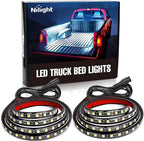 Nilight - TR-05 2PCS 60 Inch 180 LEDs Bed Strip Kit with Waterproof on/Off Switch Blade Fuse 2-Way Splitter Extension Cable for Cargo, Pickup Truck, SUV, RV, Boat , 2 Years Warranty