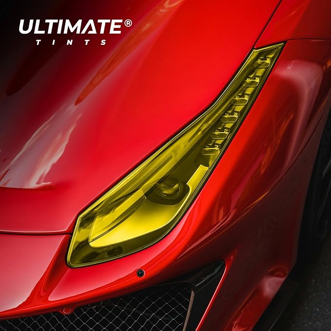 VViViD+ Ultimate Headlight Taillight Tint Vinyl Wrap (12" x 7ft, Yellow Tint)