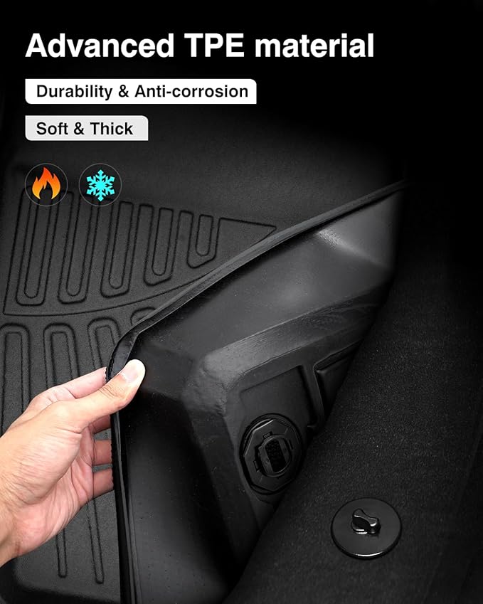 Powerty Floor Mats for 2023 2024 2025 Mercedes Benz GLC?GLC 300?GLC 350e?4Matic Accessories All Weather Floor Liner 3D TPE 1st & 2nd Row Floor Mat Heavy-Duty Floor Liners