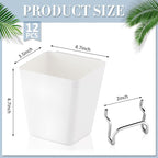 Tessco 12 Sets Pegboard Cups with Hooks Loops Large Bins White Pegboard Wall Organizer Peg Board Containers Square Box Shape 