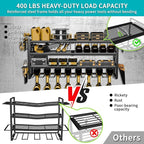 Power Tool Organizer Wall Mount Loads 400lbs, 4 Layers Heavy Duty Tool Organizers and Storage, Cordless Tool Rack with 8 Dril