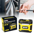 ‎DNA MOTORING TOOLS-00211 Yellow 12V DC Digital Tire Inflator Portable Air Compressor with Pressure Gauge for Cars, Bicycles, Motorcycles,Balls