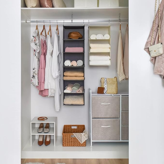 GRANNY SAYS 6-Shelf Hanging Organizer for Closet, Separable to 2 Pack 3-Shelf Hanging Shelves, Hanging Organizer for Bedroom,