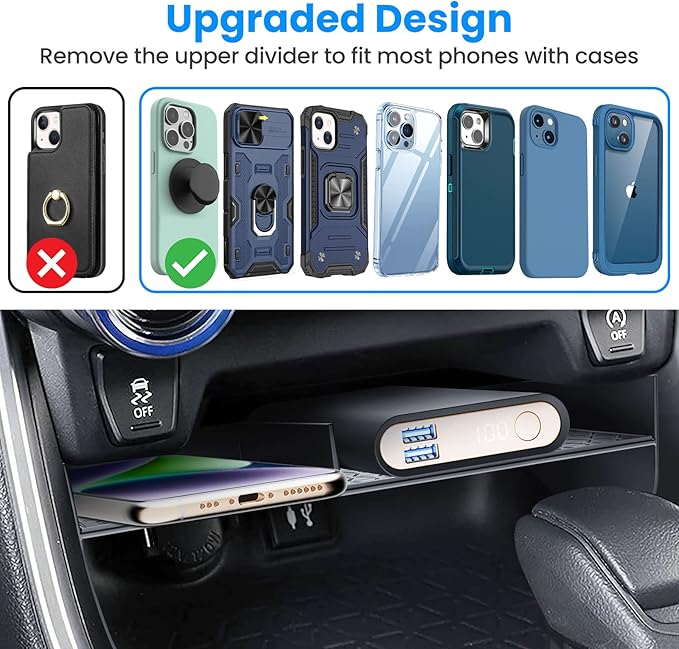 Upgraded Center Console Organizer Compatible with Toyota RAV4 2025 2024 2023 2022 2021 2020 2019 Interior Accessories, Gear Shift Storage Tray Drivers Side Cubby Drawer Storage Box - 3pcs