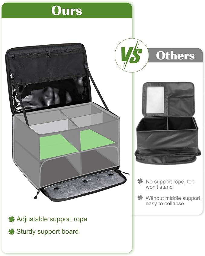 Golf Trunk Organizer, Waterproof Car Golf Locker with Separate Ventilated Compartment for 2 Pair Shoes, Golf Storage for Balls, Tees