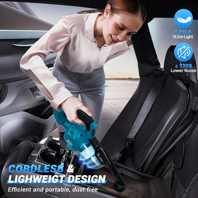 Cordless Vacuum Cleaner for Makita 18V Battery, Handheld Vacuum Cleaner for Home Car Hardwood Floor Carpet, Portable Shop Vac