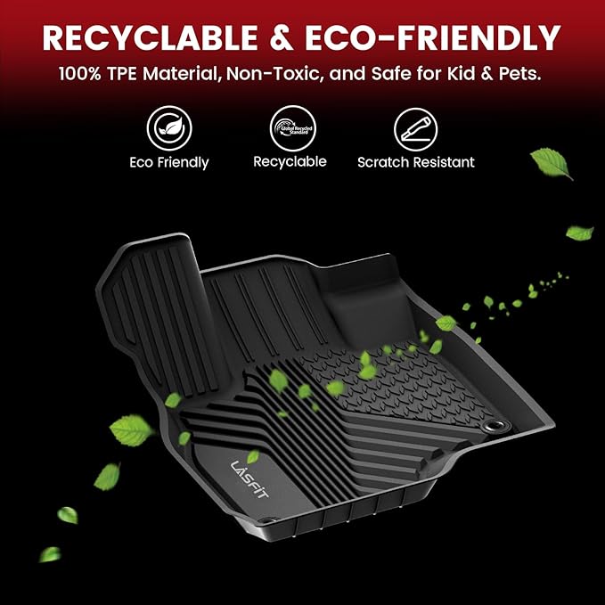 LASFIT All Weather Floor Mats for Subaru Crosstrek & Impreza 2026 2025 2024 (Non Crosstrek Hybrid), Custom Fit All Season TPE Guard Durable Floor Liners for Subaru Crosstrek & Impreza Car Accessories
