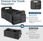 Femuar Car Trunk Organizer, Car Storage Organizer with Large Capacity Waterproof Collapsible Trunk Organizer for Car Suv/Jeep/