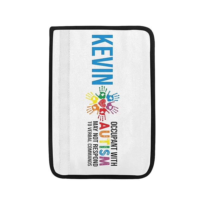 Occupant with Autism Seat Belt Autism Awareness Seat Belt Cover for Kid Family Special Need Autistic Medical Alert Car Cushion Cover Support Autism Gift Personalized Name 43
