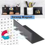 Kokone 6 Pack Magnetic Pegboard Shelves for Storing or Displaying, 10x4.3 Inch Flat Display Shelves for Pegboard, Wall Pegboa