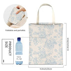 Cute Car Trash Can, Hanging Canvas Car Back Seat Organizer and Storage Bag, Funny Car Trash Bag For Travelling, Outdoor Cute Blue Flowers