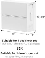 SheetCube Bed Sheet Organizers and Storage 4 Pack, Foldable Linen Closet Organizer with Window and Label, Bedding Folder Stor