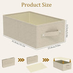 Collapsible Organizer Boxes, Fabric Storage Bins, Cube Baskets for Organizing Home, Office and Closet, Grey and Beige, 2 Pack