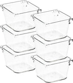 6 Pack Drawer Organizer - 3" X 3" Clear Acrylic Storage Bins with Non-Slip Pads, Versatile Desk Tray for Makeup, Jewelry, Kit