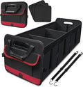 Car Trunk Organizer,Heavy Duty Collapsible 95 L Capacity Car Trunk Storage Organizer,Multi-Compartment Pockets, Adjustable Stra