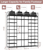Kottwca 4 Row 10 Tier Large Shoe Rack Organizer for Closet Entryway, 72-80 Pair Shoe Boot Storage Rack, Metal Shoe Shelf Big 