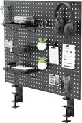 VIVO Steel Clamp-on Desk Pegboard, 30 x 24 inch Privacy Panel, Magnetic Peg Board, Office Accessory Organizer, Above or Below