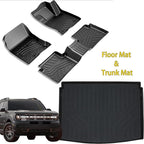 Floor Mats & Trunk Mat for 2021-2024 2025 Ford Bronco Sport Only Fit Sport Version(Non Hybrid) TPE All Weather Protection 2 Rows Car Floor Liners with Cargo Liners Accessories