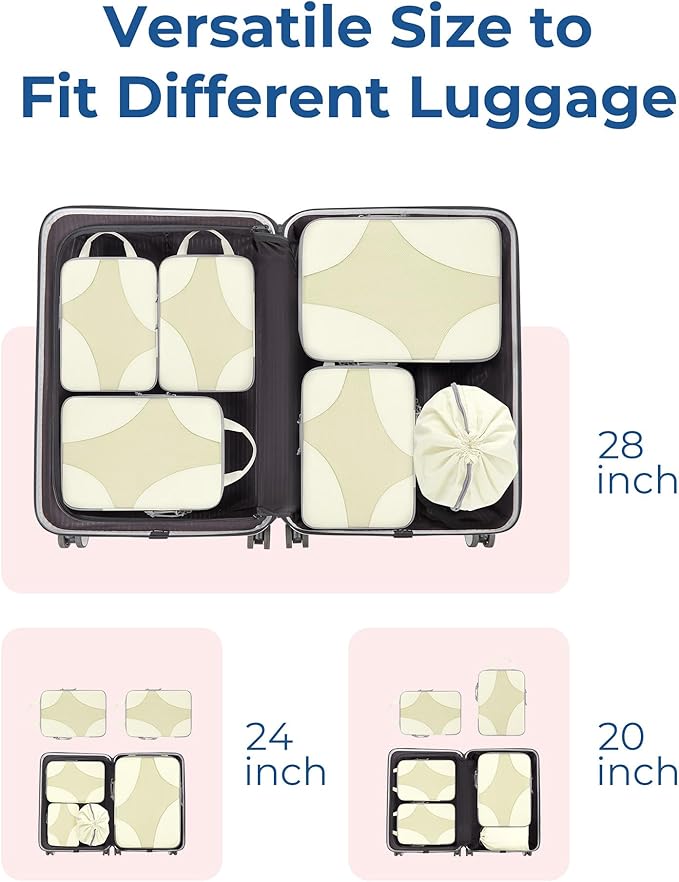 BAGSMART Compression Packing Cubes for Travel, Compressible Luggage Organizer for Cruise Ship, Lightweight Travel Essentials 