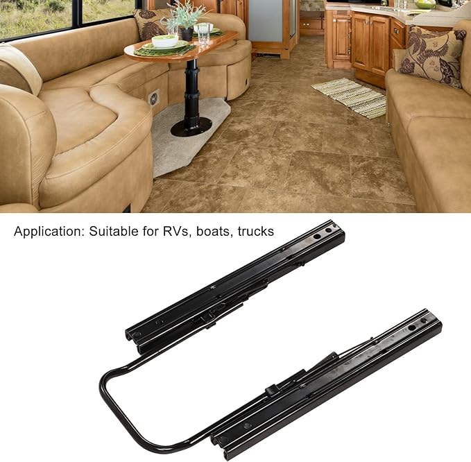 Seat Slide Set,Seat Slider Track,Seat Slide Set Steel Dual Rails Double Locking Adjustable Seat Slider Track for RVs Boats Trucks Seat Adjuster Kit