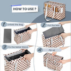 File Organizer Box, Portable Tote Bag Hanging Filing Box Desktop File Folder Document Storage Organizer with Pockets and Hand
