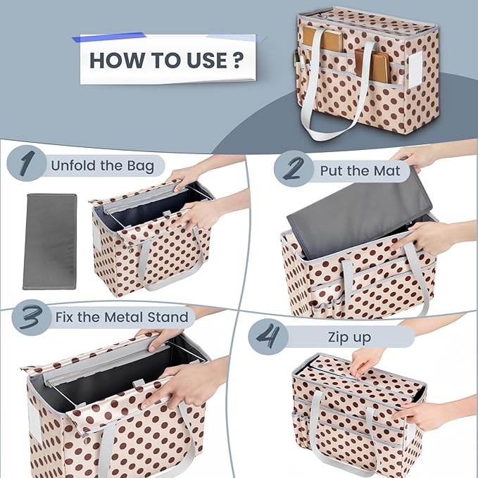 File Organizer Box, Portable Tote Bag Hanging Filing Box Desktop File Folder Document Storage Organizer with Pockets and Hand