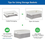 Bidtakay Small Storage Baskets for Organizing [4-Pack] Fabric Storage Bins for Baby Organizer Shelf Baskets for Nursery Stora
