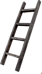 BARNWOODUSA Rustic Decorative Ladder - 100% Upcycled Wood (48" x 12" x 1.5", Smoky Black)