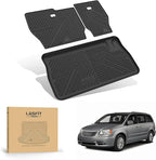 LASFIT Backrest&Trunk Mats Fit for Chrysler Town & Country 2008-2016/Dodge Grand Caravan 2008-2020, All Weather TPE Fit Cargo Liner for Chrysler Town & Country & Dodge Grand Caravan Car Mats, Black