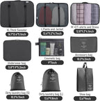 Packing Cubes for Travel -10 Set Luggage Organizer Bags for Family, Mesh Breathable Packing Cubes for Suitcases Durable Trave