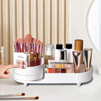 Booklov Roating Makeup Caddy Organizer for Vanity, Large Capacity Cosmetic Display Case, Clear Acrylic Countertop Beauty Stor