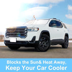 TINGLU Sun Shade for GMC Acadia SUV 2017-2023 Accessories Windshield Sun Shade Window Shade UV Rays Protection Sun Visor Cover with Steering Wheel Sunshade Storage Bag