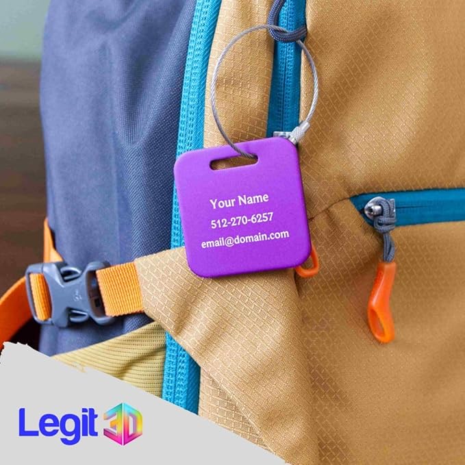 Custom Metal Luggage Tags (3 or 6 Pack) - Personalized Unique Suitcase & Backpack Travel, Durable, Waterproof & Heavy Duty (B
