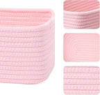 MiniArk Small Storage Baskets for Organizing | Closet Organizer Bins | Shelf Toy Basket | Woven Rope Baskets | Cube Decorativ