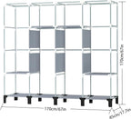 Non-Woven Wardrobe, No Tools Required, Large Capacity, Easy Assembly, Movable, Storage Rack, Waterproof, Dustproof, Stain Res