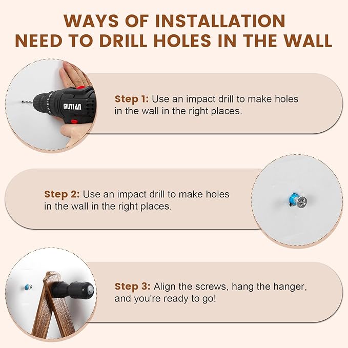 Accordion Wall Hanger, Wood Expandable Wall Mounted Hanger with 10 Hooks for Coats,Hats,Coffee Mug Ect,1 Pack Included, 10 Pe