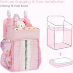 Maliton Hanging Diaper Caddy Nursery Caddy Organizer for Playard, Wall or Crib, Diaper Stacker with Baby Essentials Storage