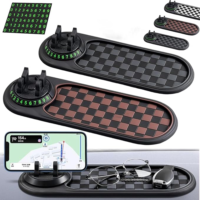 Multi-Functional Support Anti-Slip Pad, 360° Rotatable Multifunction Car Anti Slip Mat Phone Holder, Anti Slip Car Dash Grip 