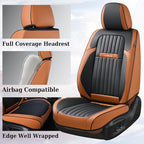 Coverado Car Seat Covers Full Set, Car Seat Protector Car Seat Cushion, Nappa Leather Seat Covers for Cars, Front and Back Se