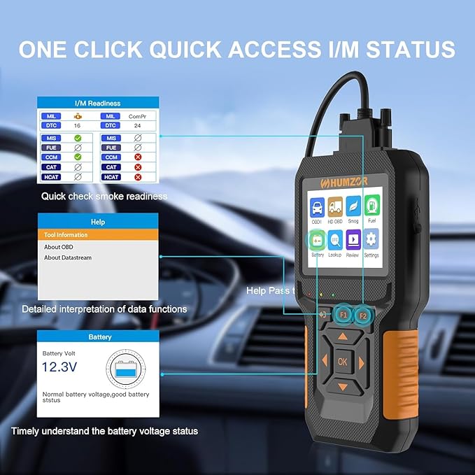 Heavy Duty Truck Scanner NC601, Diesel Diagnostic Scan Tool & Code Reader for Cummins, Detroit, Freightliner, International,