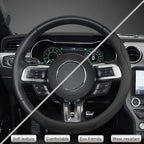 West Llama Car Steering Wheel Cover for Ford Escape,Explorer,Fusion,Focus,Bronco,Transit,Edge(Black- Standard Size)