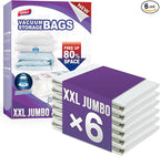 TAILI 6 Pack Vacuum Storage Bags for Comforter and Blankets, XXL Jumbo Vacuum Seal Bags for Bedding (47x39 Inch), Huge Space 