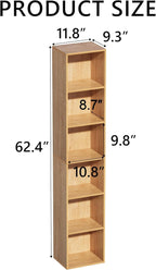 6 Cube Storage Organizer,Wooden 6-Tier Open Shelf Bookshelf,Versatile Storage Cubes for Living Room，Bedroom,Home Office,(Oak,